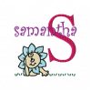 Blue Flower Baby Monogram Font Design