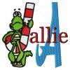 Alligator Candycane Monogram Font Design