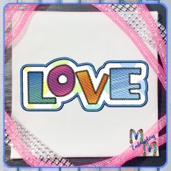 Two Tone Love Applique Design